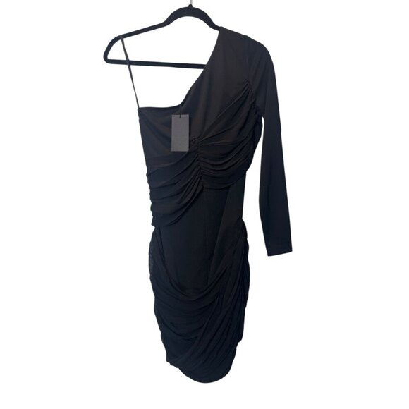 Blaque Label One Shoulder Ruched Dress NWT | Size Small | Black Cocktail Bodycon - Picture 1 of 2